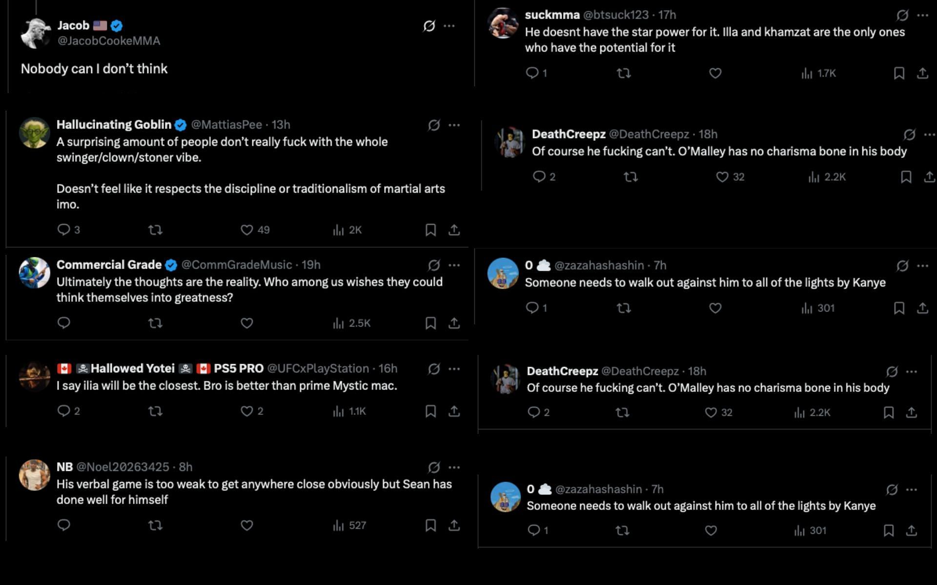 Screenshot of fan reactions to the post.